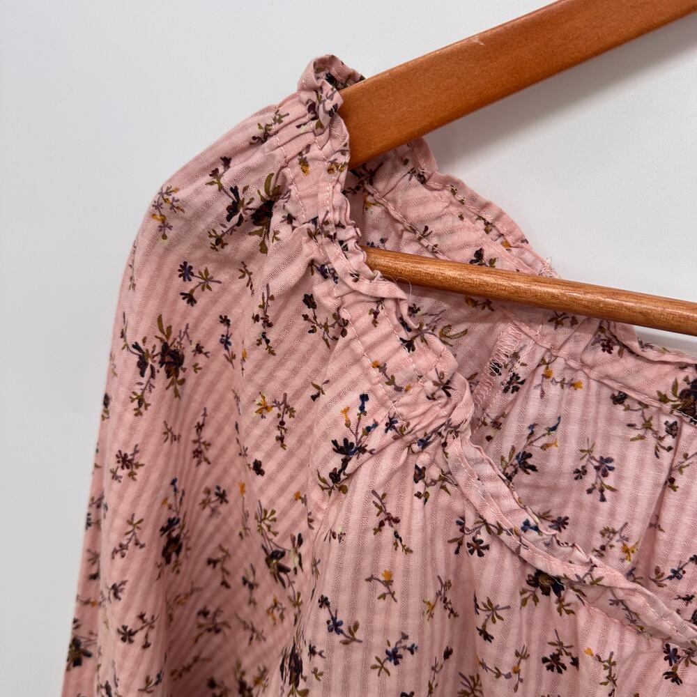 Madewell Sophia Long Sleeve Blouse Top in Pink Bouquet Floral NE183 // L - Picture 5 of 13